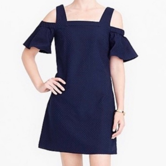J. Crew Dresses & Skirts - 2/&24!  J. Crew Blue Shift Dress - Cold Shoulders.